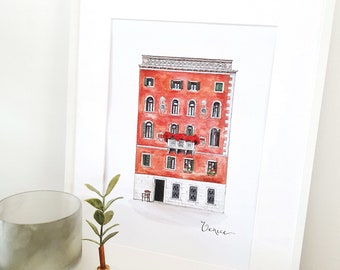 Venice Art Print // Venice Wall Art Print // Illustrated Venice Print