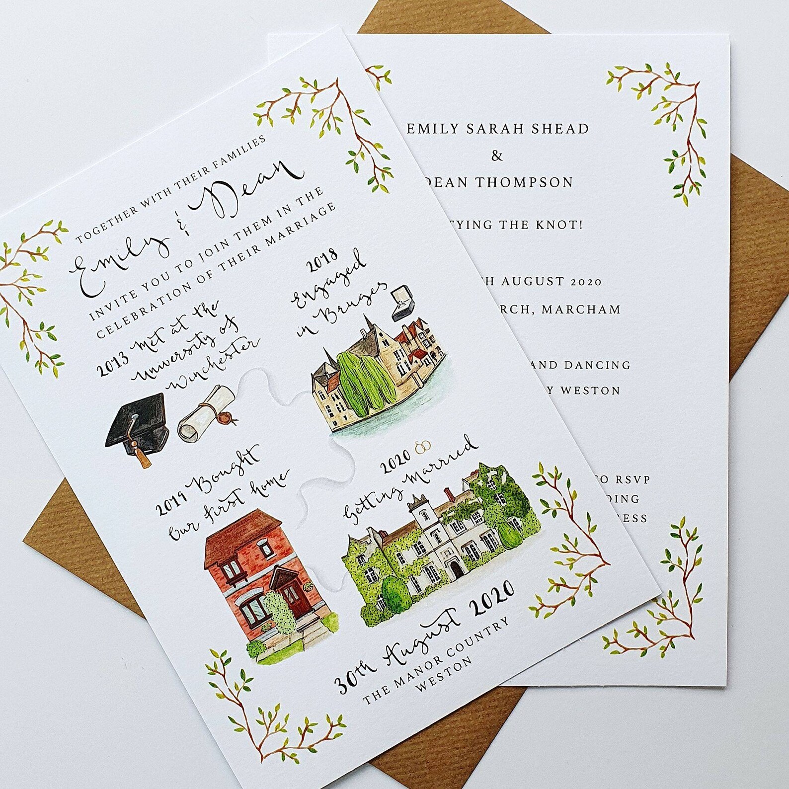 Illustrated Story Wedding Invitations // Custom Illustrated | Etsy
