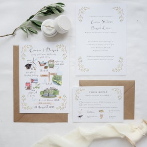 Illustrated Story Wedding Invitations // Custom Illustrated Wedding Invites image 4