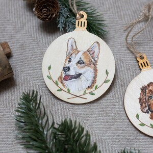 Custom Pet Portrait Christmas Tree Decoration // Personalized Pet Ornament // Pet ornament // Pet Bauble image 10