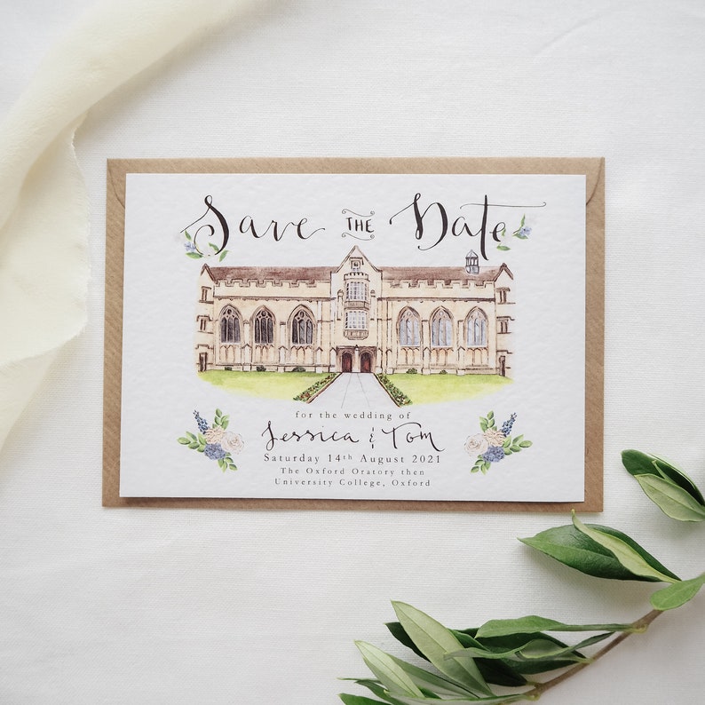 Save the Date Cards // Custom Illustrated Venue Save the Dates image 2