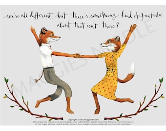 Fantastic Mr Fox print - Mr and Mrs Fox quote