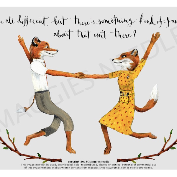 Fantastischer Mr Fox Print - Mr and Mrs Fox Zitat