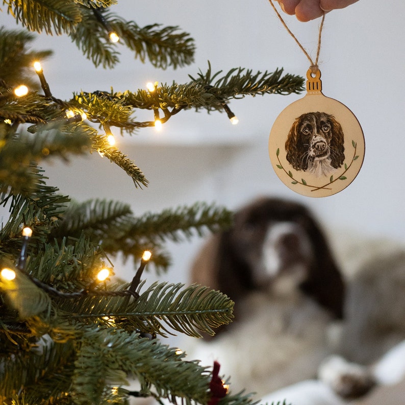 Custom Pet Portrait Christmas Tree Decoration // Personalized Pet Ornament // Pet ornament // Pet Bauble image 9