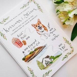 Illustrated Story Wedding Invitations // Custom Illustrated Wedding Invites image 10