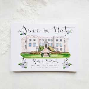Save the Date Cards // Custom Illustrated Venue Save the Dates image 4