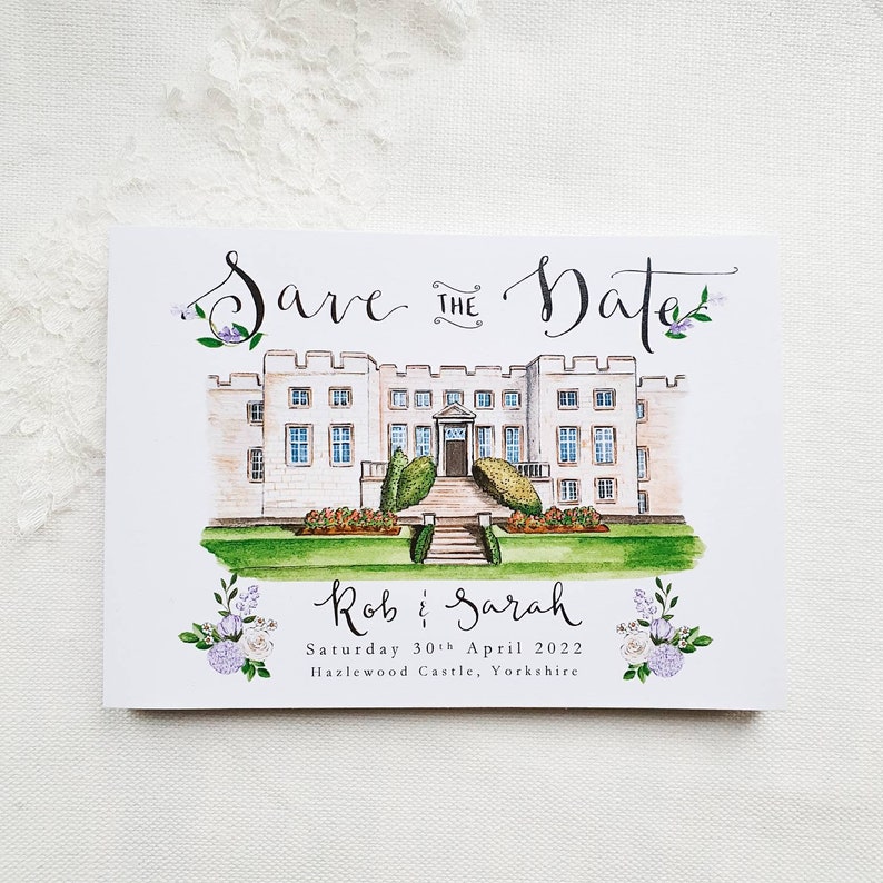 Save the Date Cards // Custom Illustrated Venue Save the Dates image 4