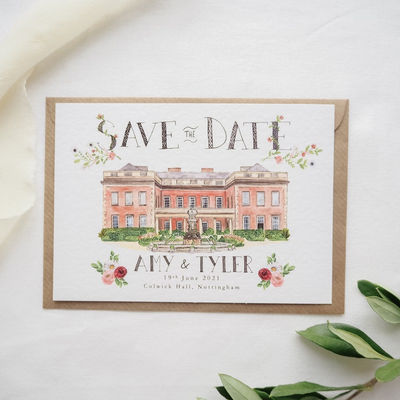 Save the Date Cards // Custom Illustrated Venue Save the Dates image 10