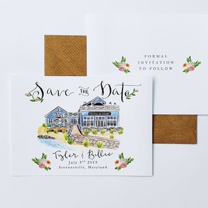 Save the Date Cards // Custom Illustrated Venue Save the Dates image 5