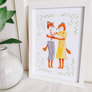 Fantastic Mr Fox print - Mr and Mrs Fox with Baby Ash