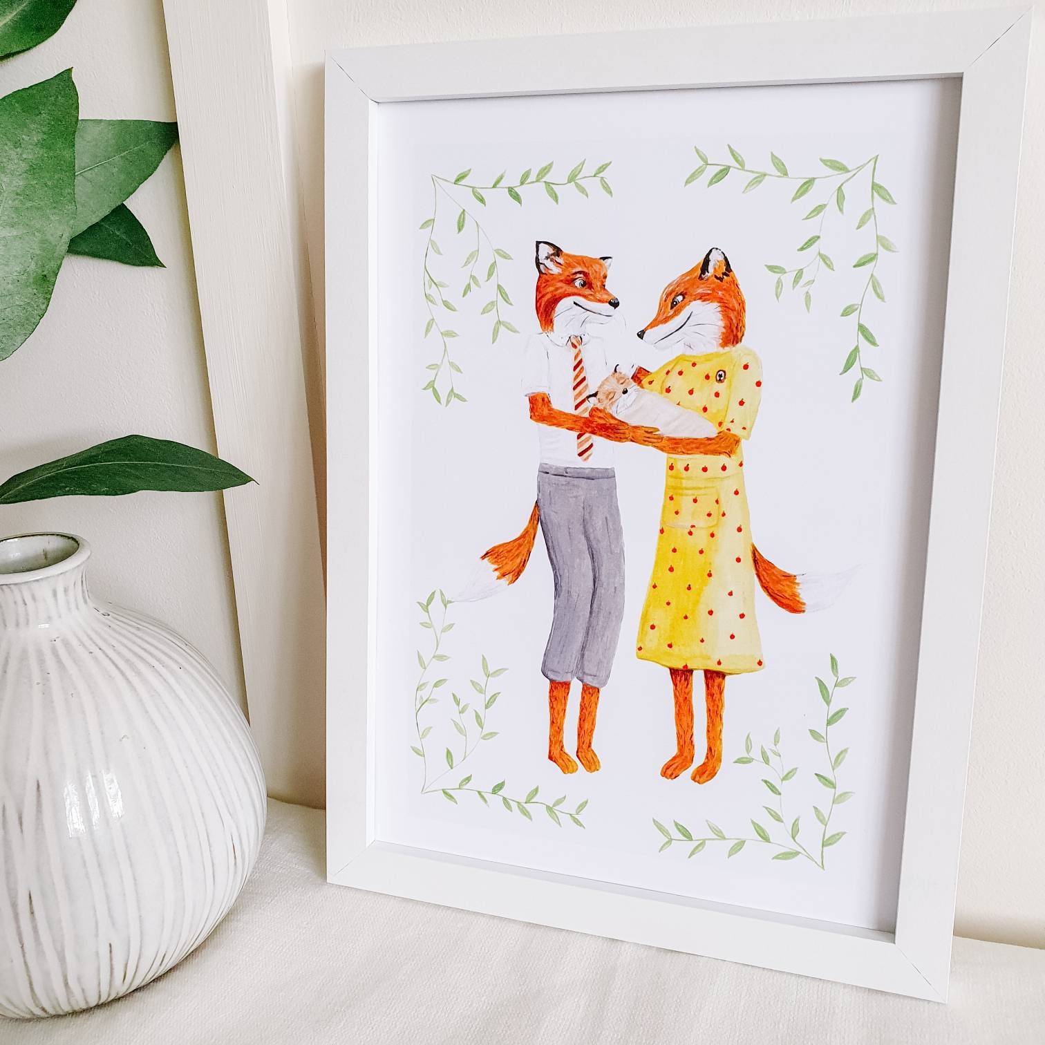 Fantastic Mr Fox Print Mr and Mrs Fox With Baby Ash - Etsy Israel