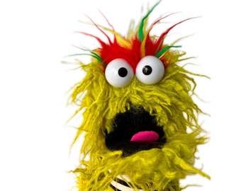 Green Shaggy Chin Pro Monster Hand Puppet