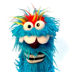 Blue Shaggy Fuzz Pro Monster Hand Puppet