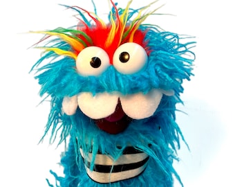 Blue Shaggy Fuzz Pro Monster Hand Puppet