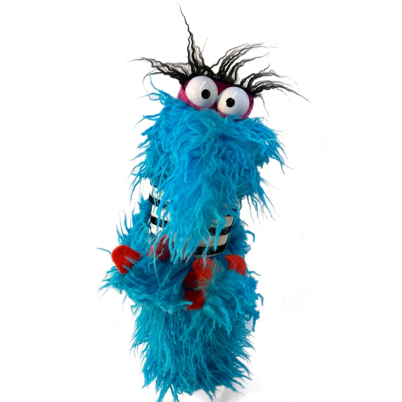 Blue Shaggy Shnoz-Pro, Professional Monster Hand Puppet image 4