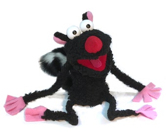 Squeaky Skunk Hand Puppet Designed and Handmade by Steven Barkley