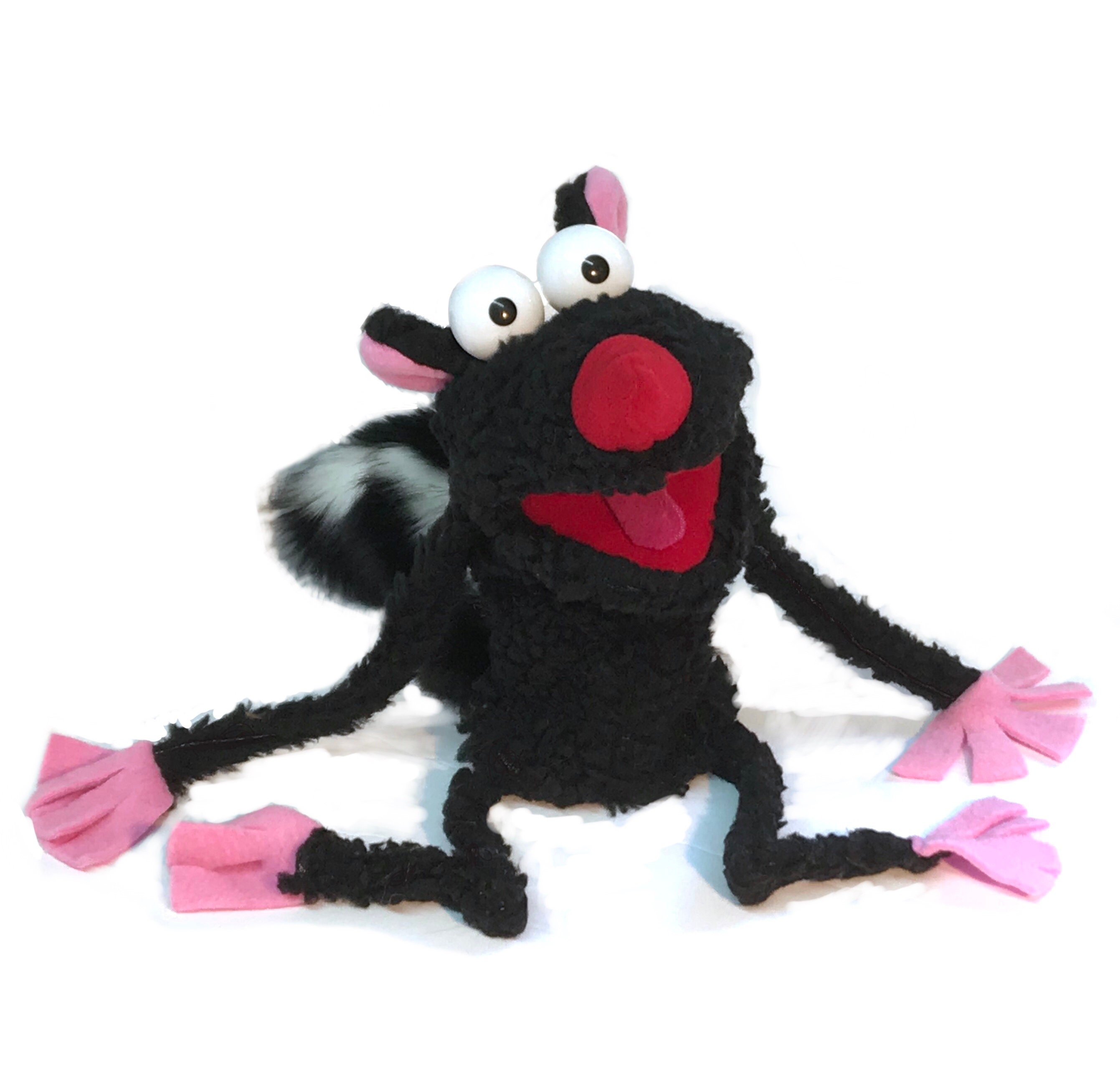 Squeaky Skunk Hand Puppet Designed and Handmade by Steven