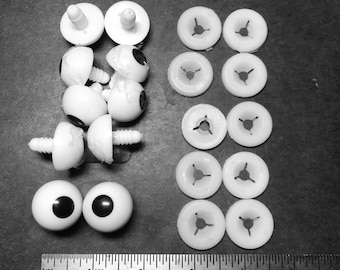 Cinque (5) paia di piccoli occhi da burattino. Occhi da 10 x 24 mm