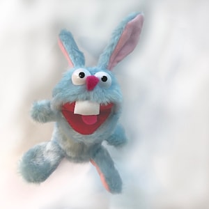 Bunny Rabbit Hand Puppet light blue