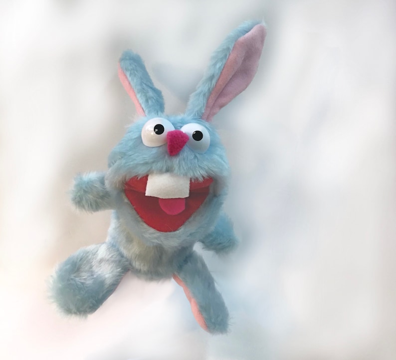 Bunny Rabbit Hand Puppet light blue