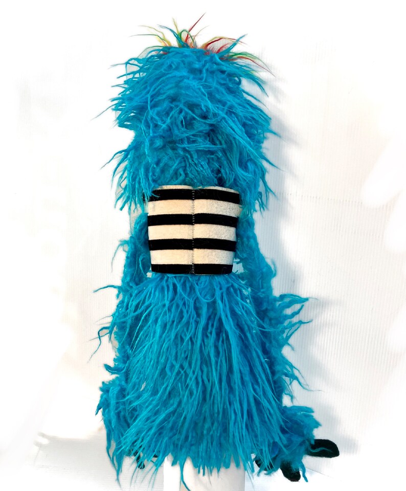 Blue Shaggy Fuzz Pro Monster Hand Puppet Etsy