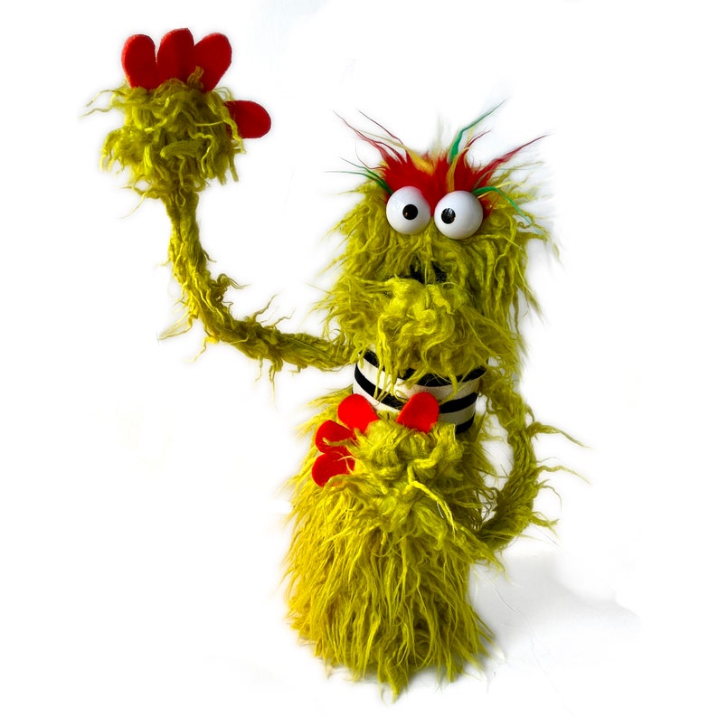 Green Shaggy Chin Pro Monster Hand Puppet image 2