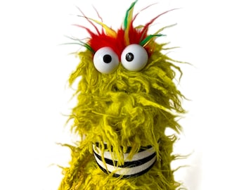 Green Shaggy Chin Pro Monster Hand Puppet
