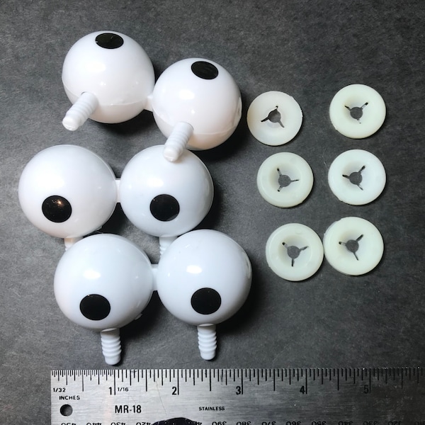 Three(3) sets of (Elmo style) puppet eyes with fasteners