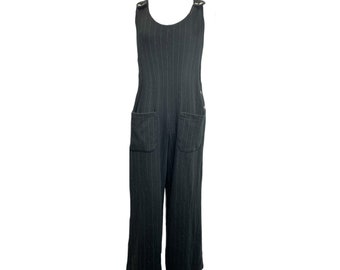 90's Black & White Pinstripe Slouchy Overalls