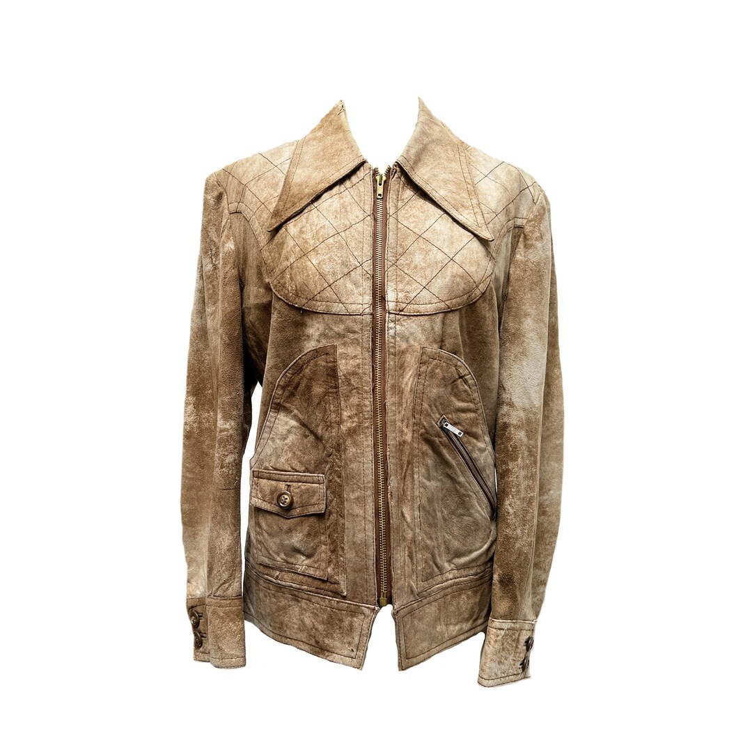 Retro Geno Genuine Suede & Leather Brown Jacket - Etsy