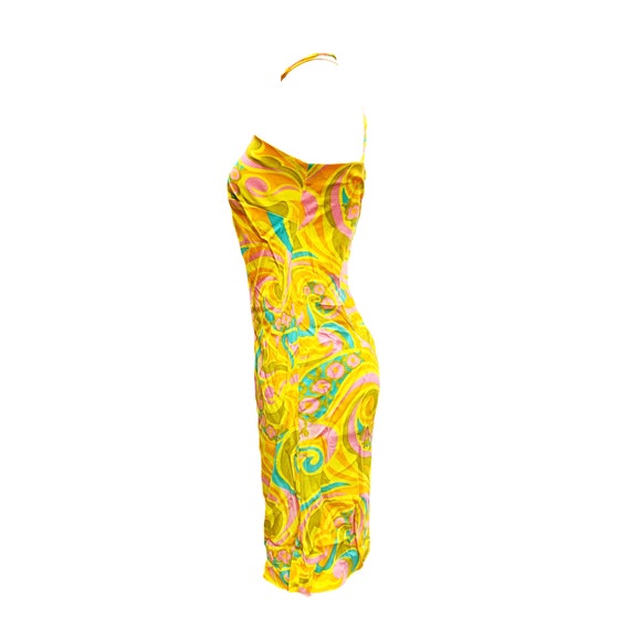 70's Psychedelic Strapless Mini Dress - image 3