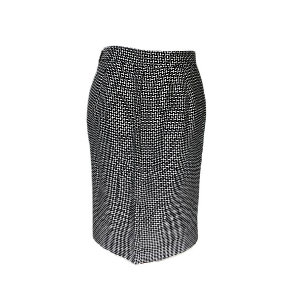 Vintage 90's Black And White Wool Pencil Skirt - image 2
