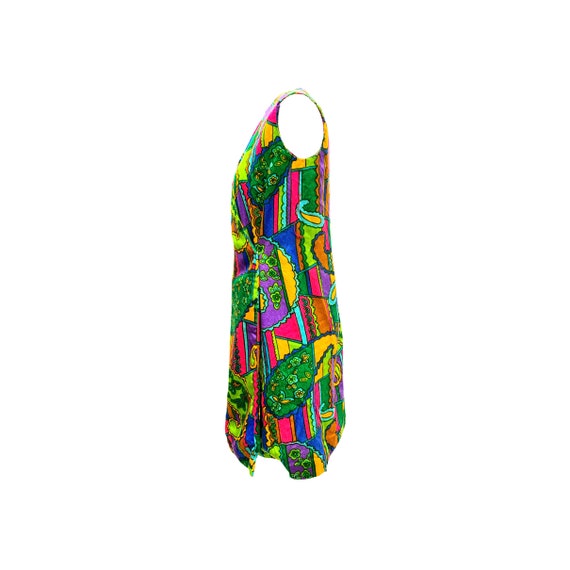 70's Bold Retro Flower Power Long Tunic Vest - image 3