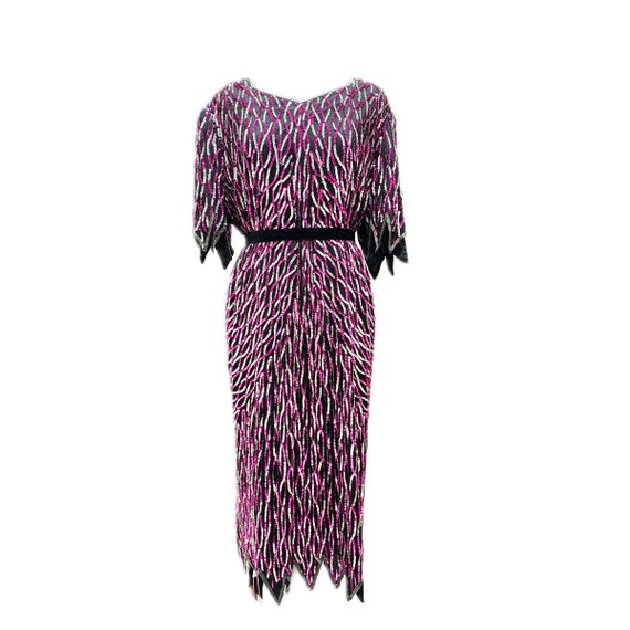 magenta and silver dress Scala 60724 Sequin Long Formal Glitter Beaded Prom Dress  The Dress Outlet