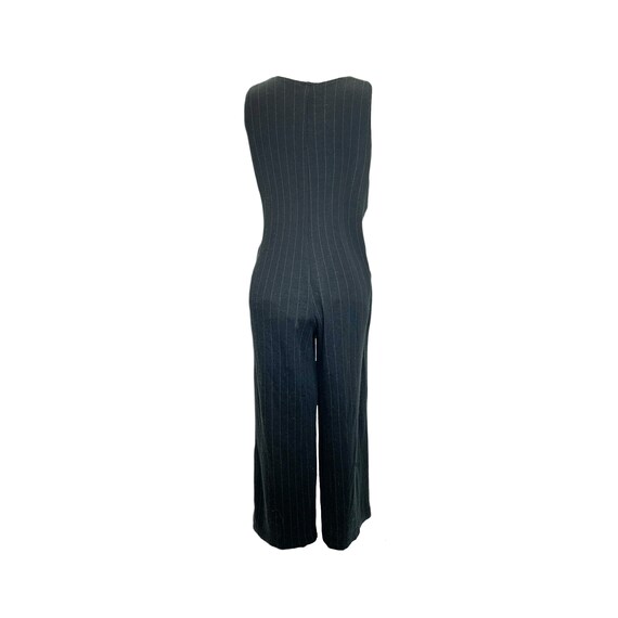 90's Black & White Pinstripe Slouchy Overalls - image 3