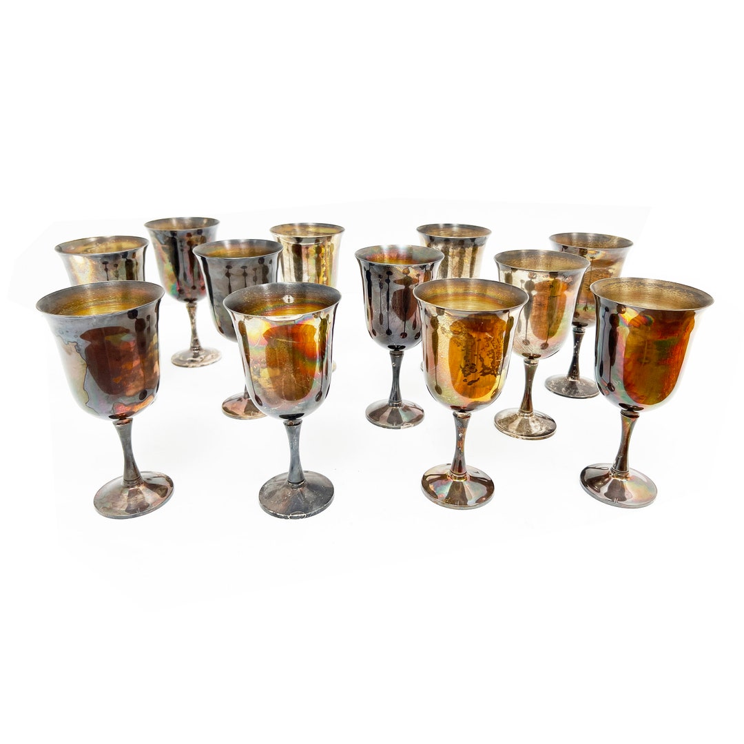 Vintage Jolem Silver Plated Wine Goblets - 12 Pieces - Etsy