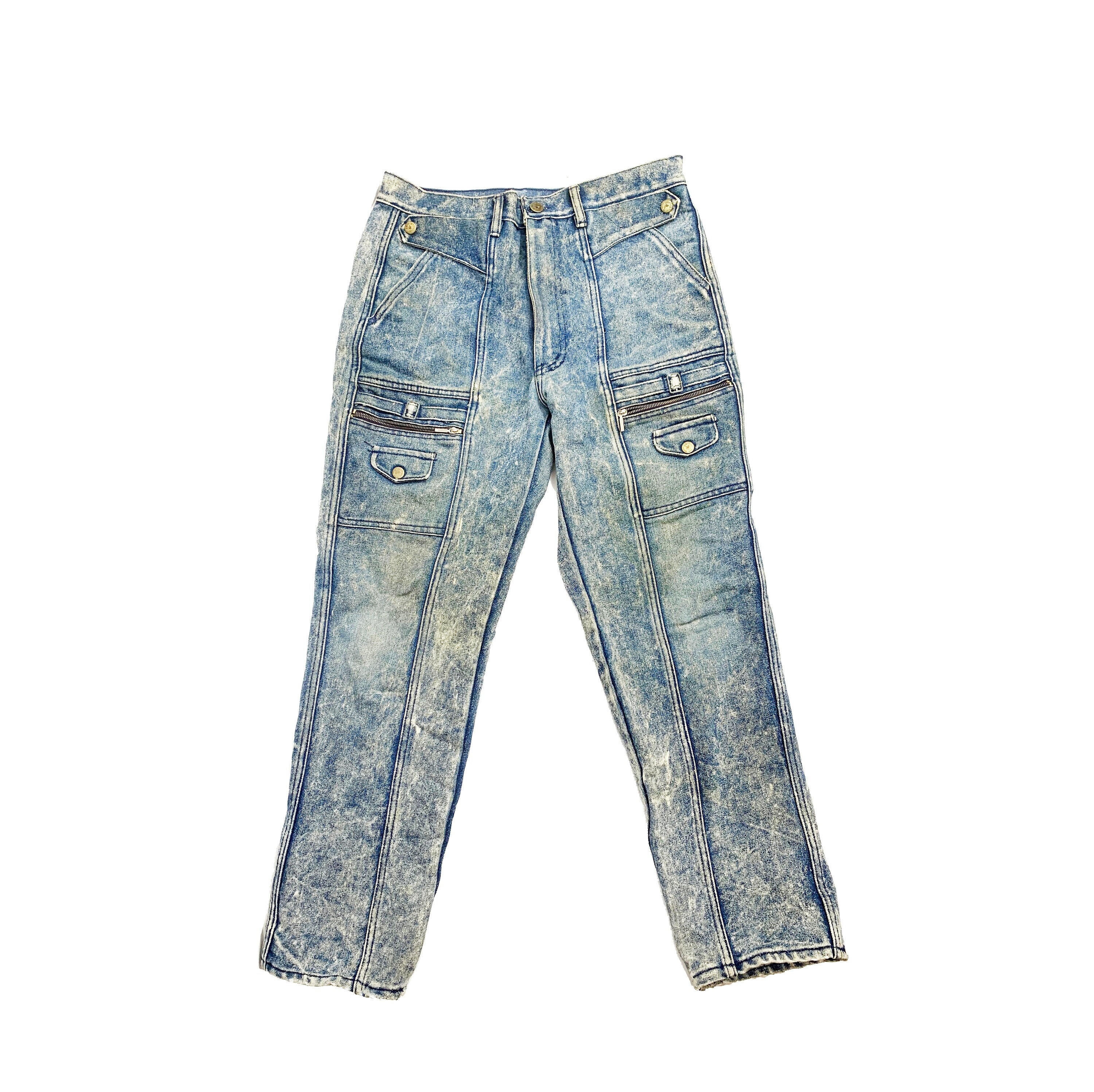 80's Designer Javolis Snow Wash Relaxed Fit Jeans - Etsy