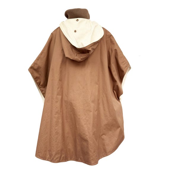 Vintage 1970s Reversible Poncho Cape – Corduroy & Slick