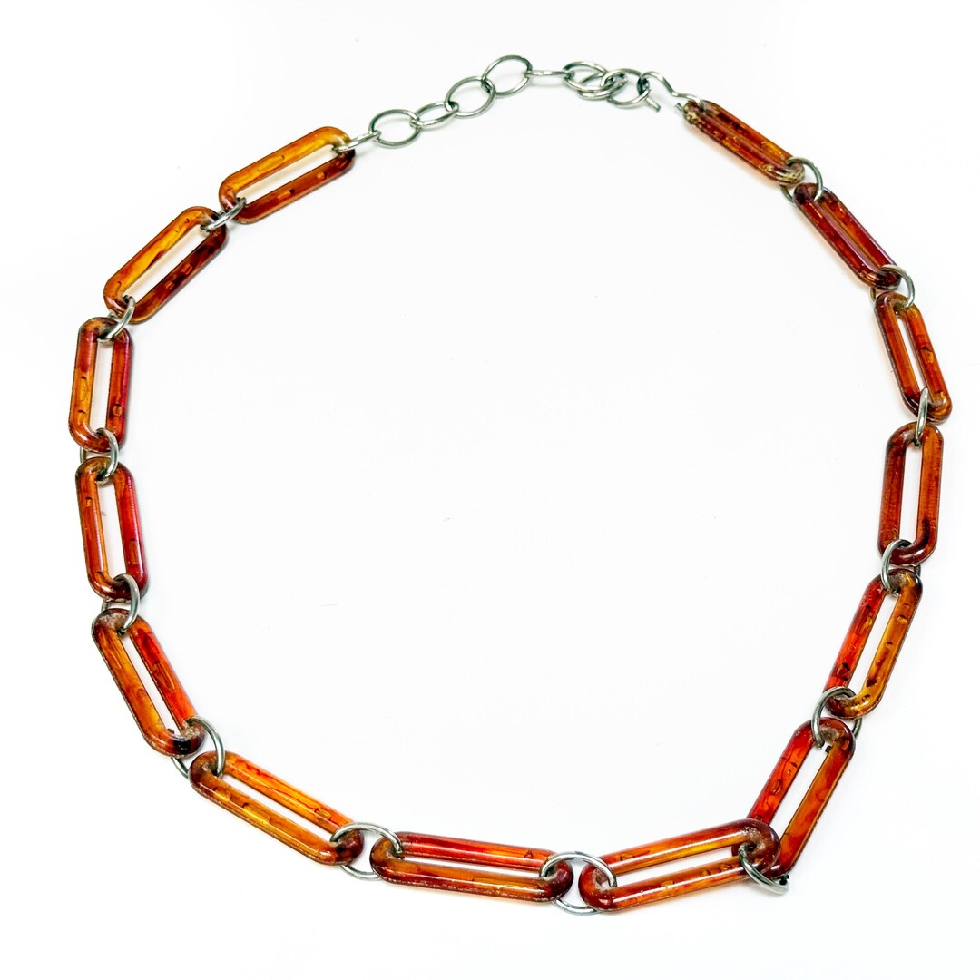 1960s Mod Amber Lucite Style Link Adjustable Belt with Silver-Tone Hardware Lucite 60s Belt - Etsy main image 4