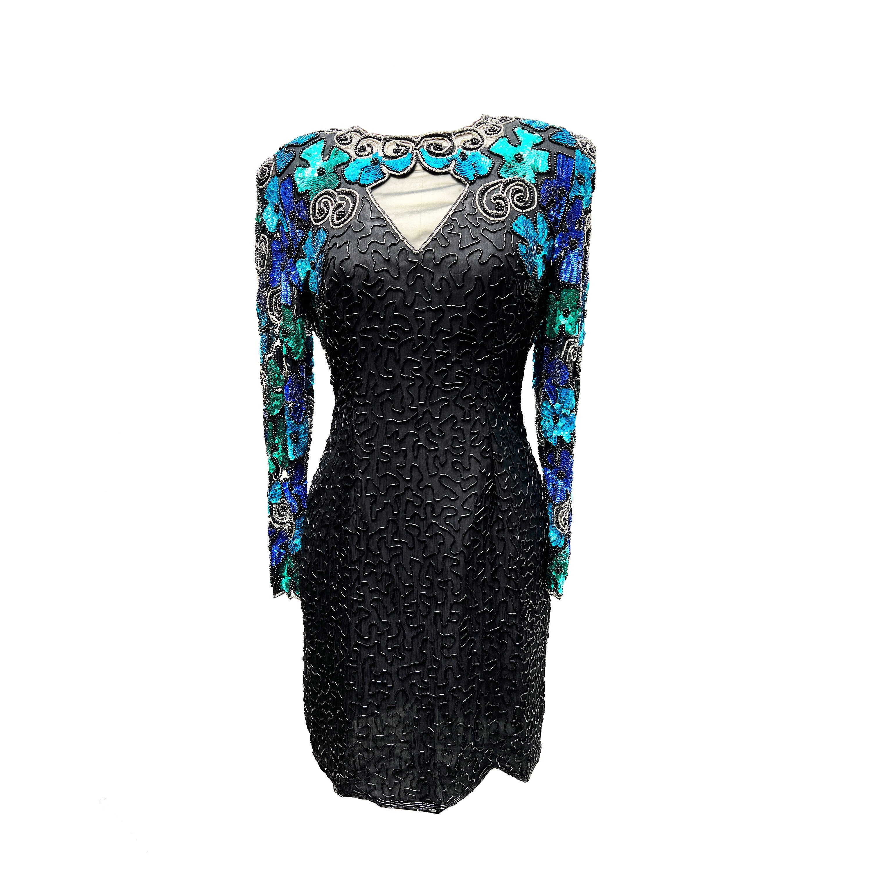 Vintage Laurence Kazar Beaded Dress Long - Etsy