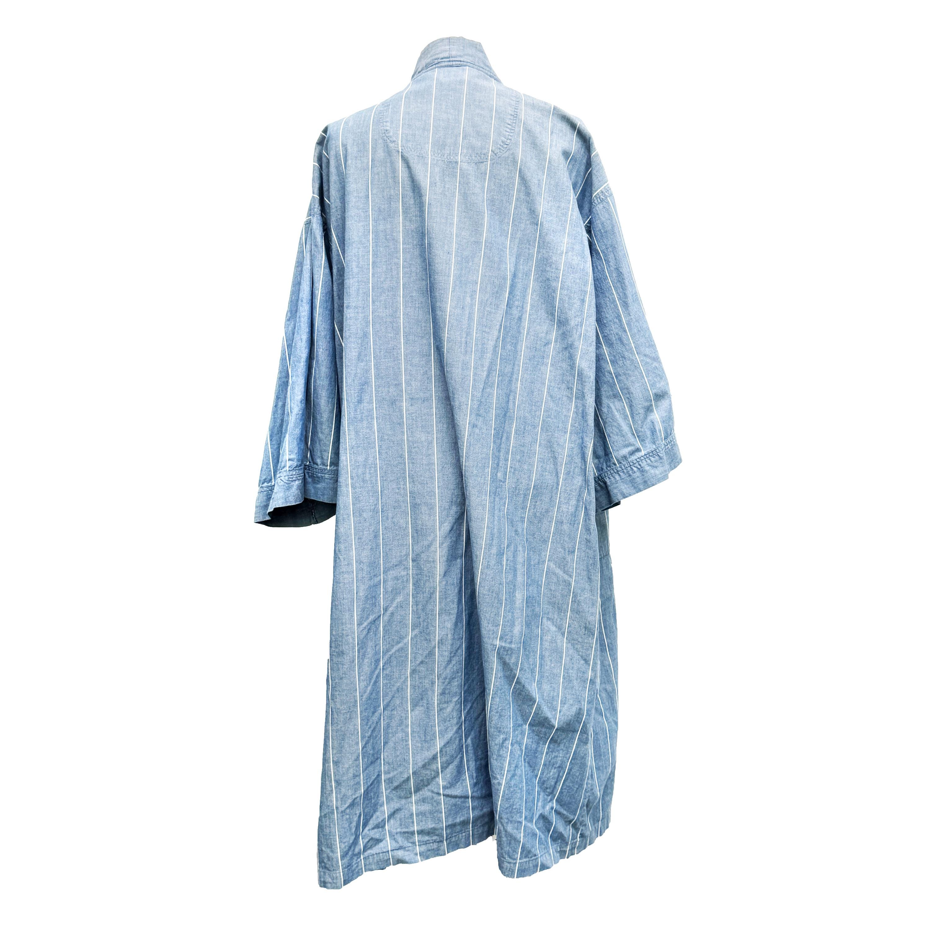 90s Vintage Christian Dior Monsieur Striped Cotton Robe – Kimono