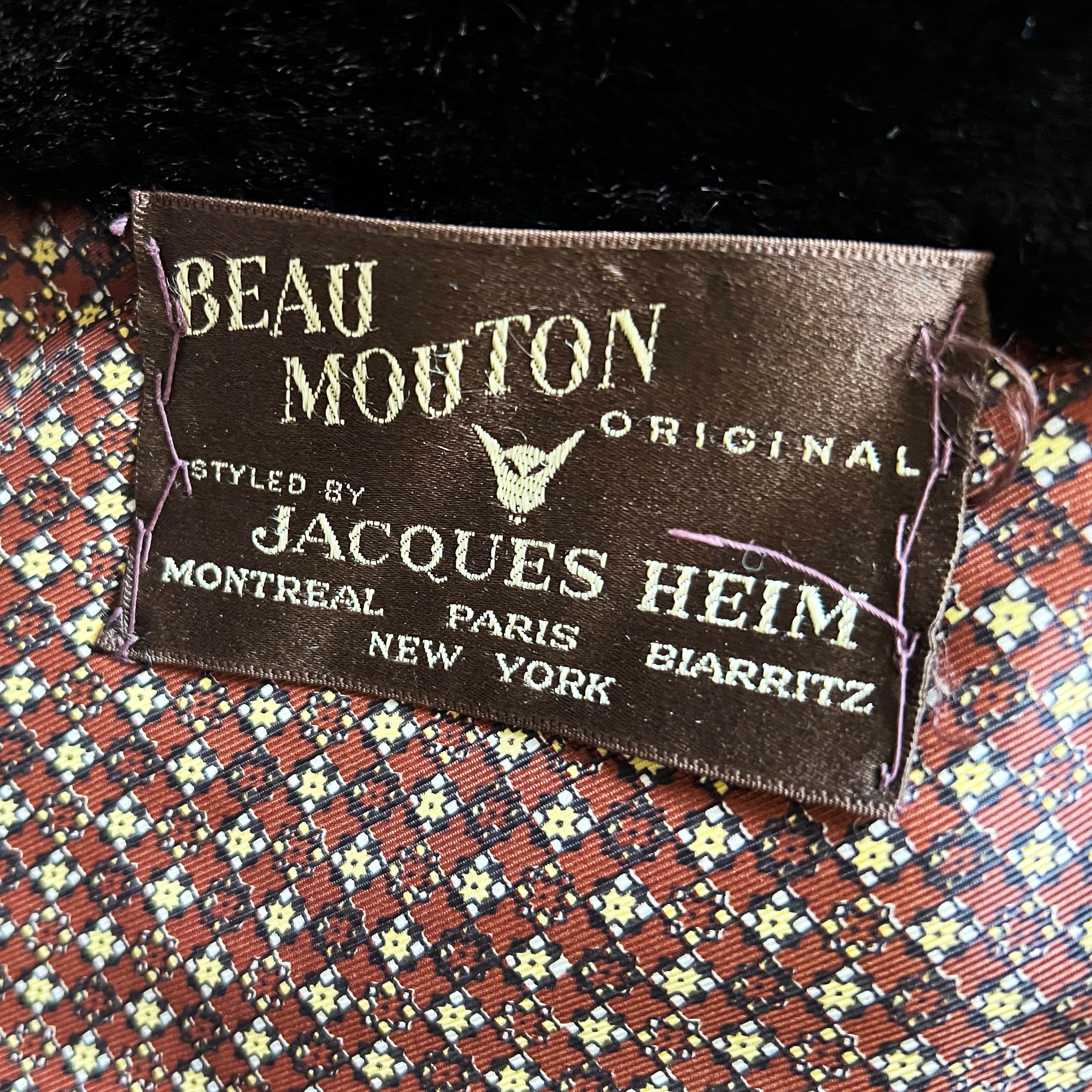 1940's-1950's Beau Mouton Original Rare Dark Brown Oversized
