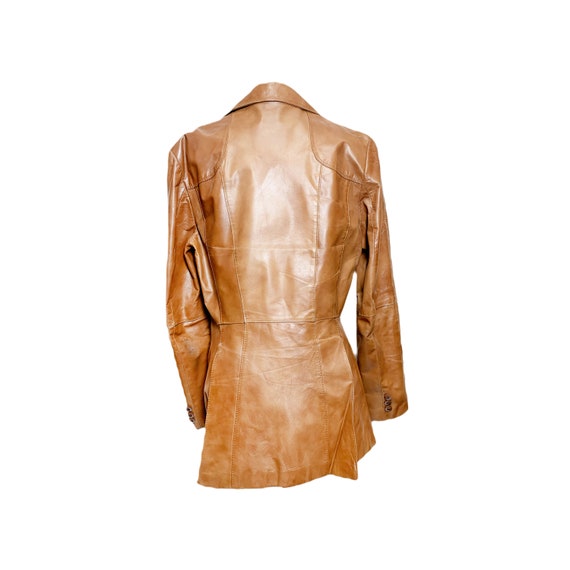 1970's Tailored Luxe Brown Leather Jacket - image 3