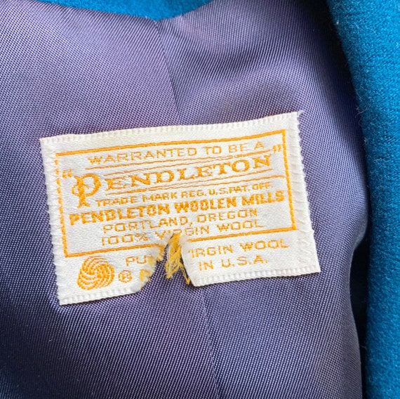 Vintage Turquoise 100% Virgin Wool Tailored And F… - image 4
