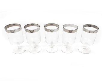 Mid-century Modern Dorothy Thorpe Silver Rimmed Large Glass