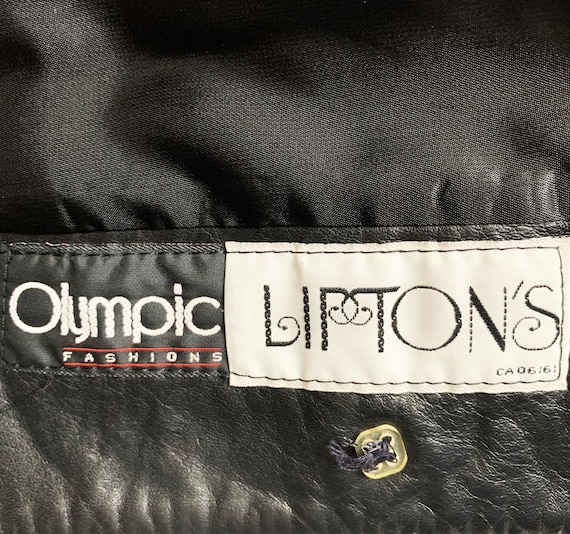 80's Lipton’s Black Genuine Leather & Suede Volum… - image 4