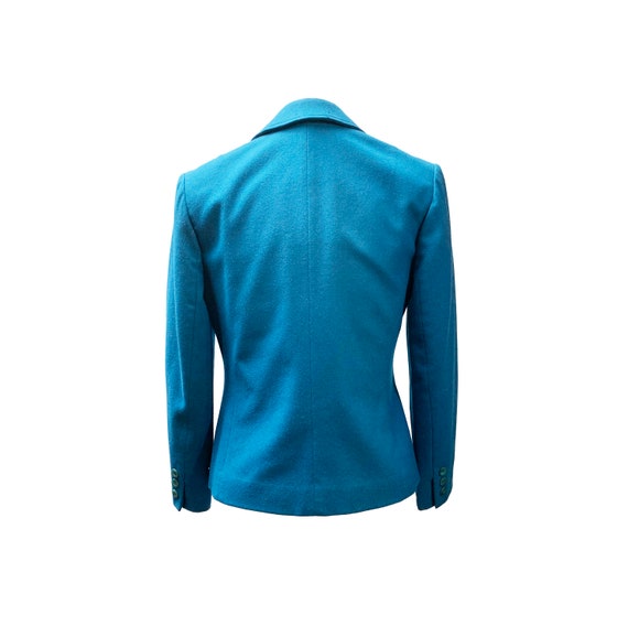 Vintage Turquoise 100% Virgin Wool Tailored And F… - image 3