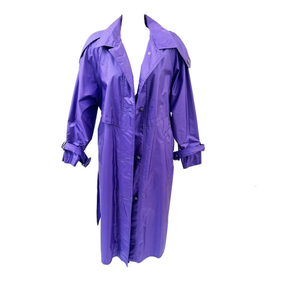 Vintage 70s/80s Otello Pelle Bold Purple Raincoat - image 1