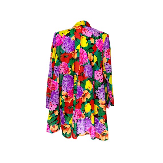 Vintage 80's Gottex Bold Floral Semi-Sheer Long S… - image 2