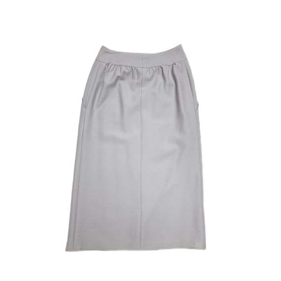 Mid-Century Pale Blue Tulip Wrap Midi Skirt - image 2